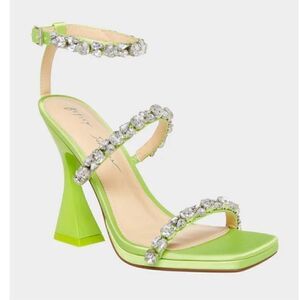 New Betsey Johnson SB-Perry Women's Rhinestone Heels Bright Citron